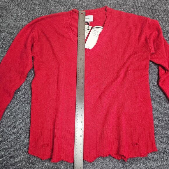 Current/Elliott Destroyed Cashmere Blend V neck Sweater NWT size 0 - Picture 4 of 6